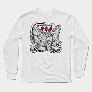 Triceratop collector of birds Long Sleeve T-Shirt